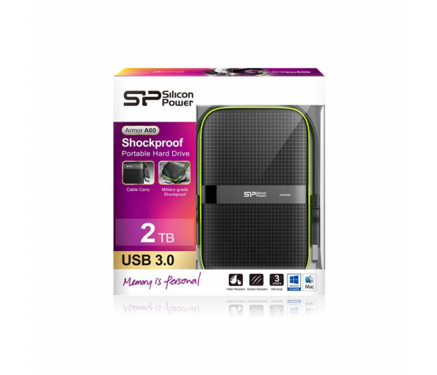 Silicon Power Armor A60 2TB USB 3.2 Gen. 1 Czarno-Zielony - 252676 - zdjęcie 3